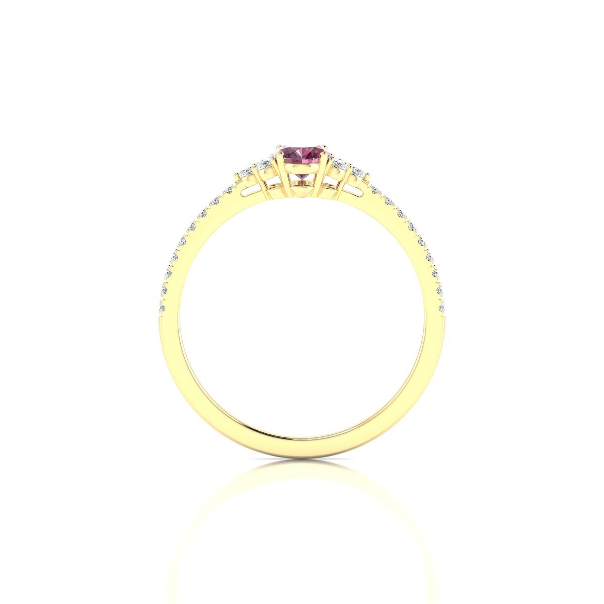 Reverie | 18k Yellow Gold 6 x 4 mm Oval Rhodolite Ring