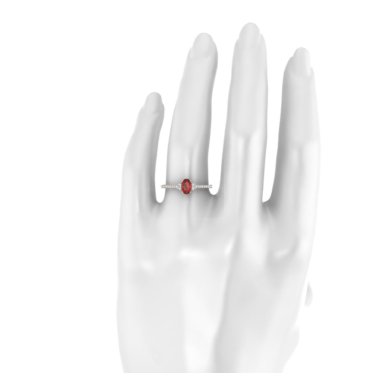 Reverie | 18k Rose Gold 6 x 4 mm Oval Garnet Ring