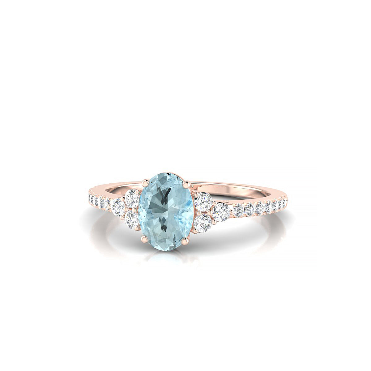 Reverie | 18k Rose Gold 7 x 5 mm Oval Aquamarine Ring
