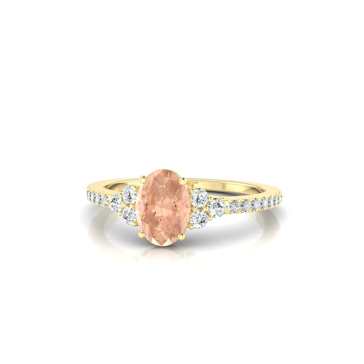 Reverie | 18k Yellow Gold 7 x 5 mm Oval Morganite Ring
