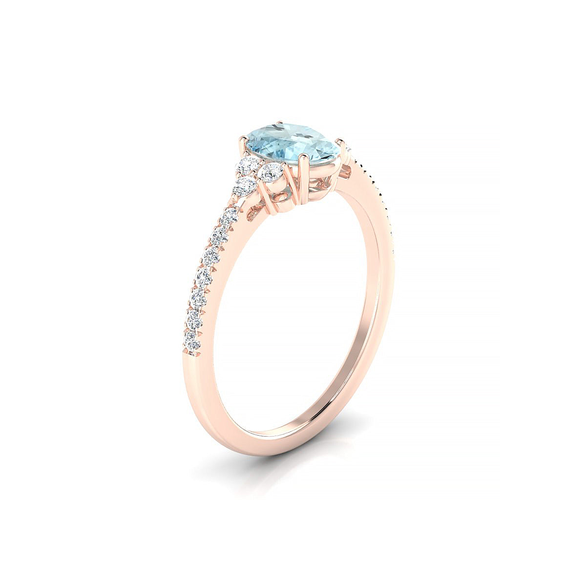 Reverie | 18k Rose Gold 7 x 5 mm Oval Aquamarine Ring