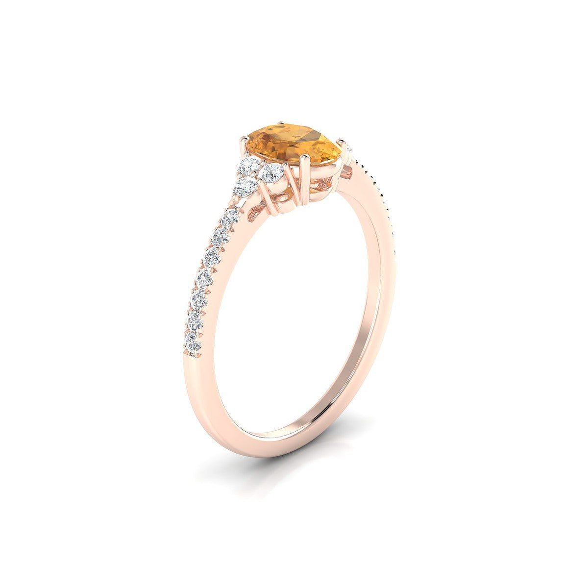 Reverie | 18k Rose Gold 7 x 5 mm Oval Citrine Ring