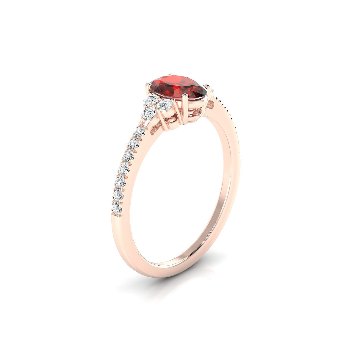 Reverie | 18k Rose Gold 7 x 5 mm Oval Garnet Ring