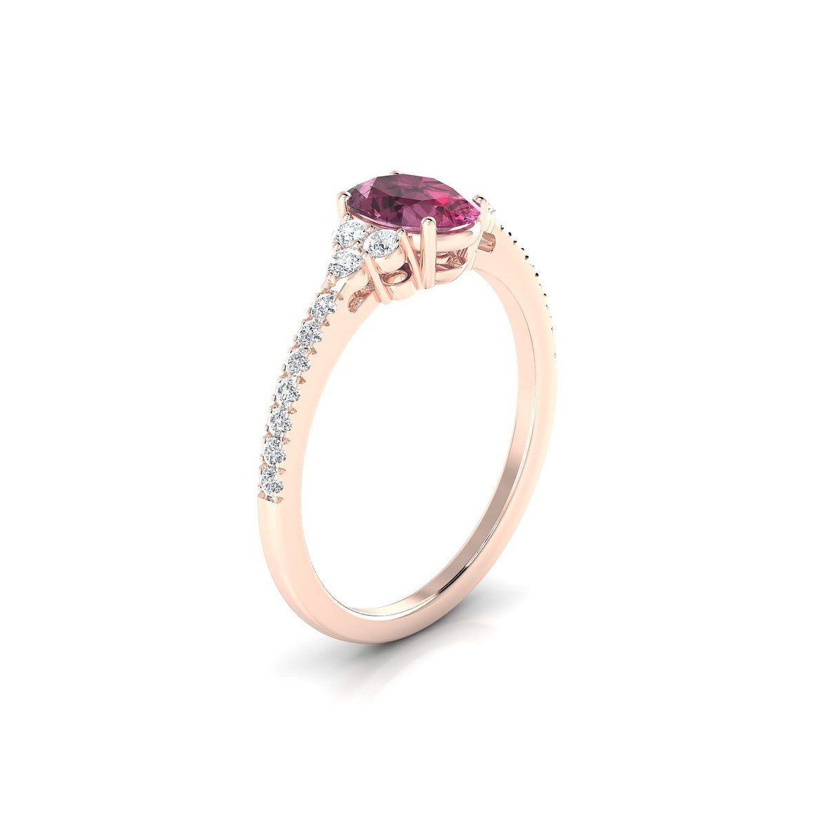 Reverie | 18k Rose Gold 7 x 5 mm Oval Rhodolite Ring