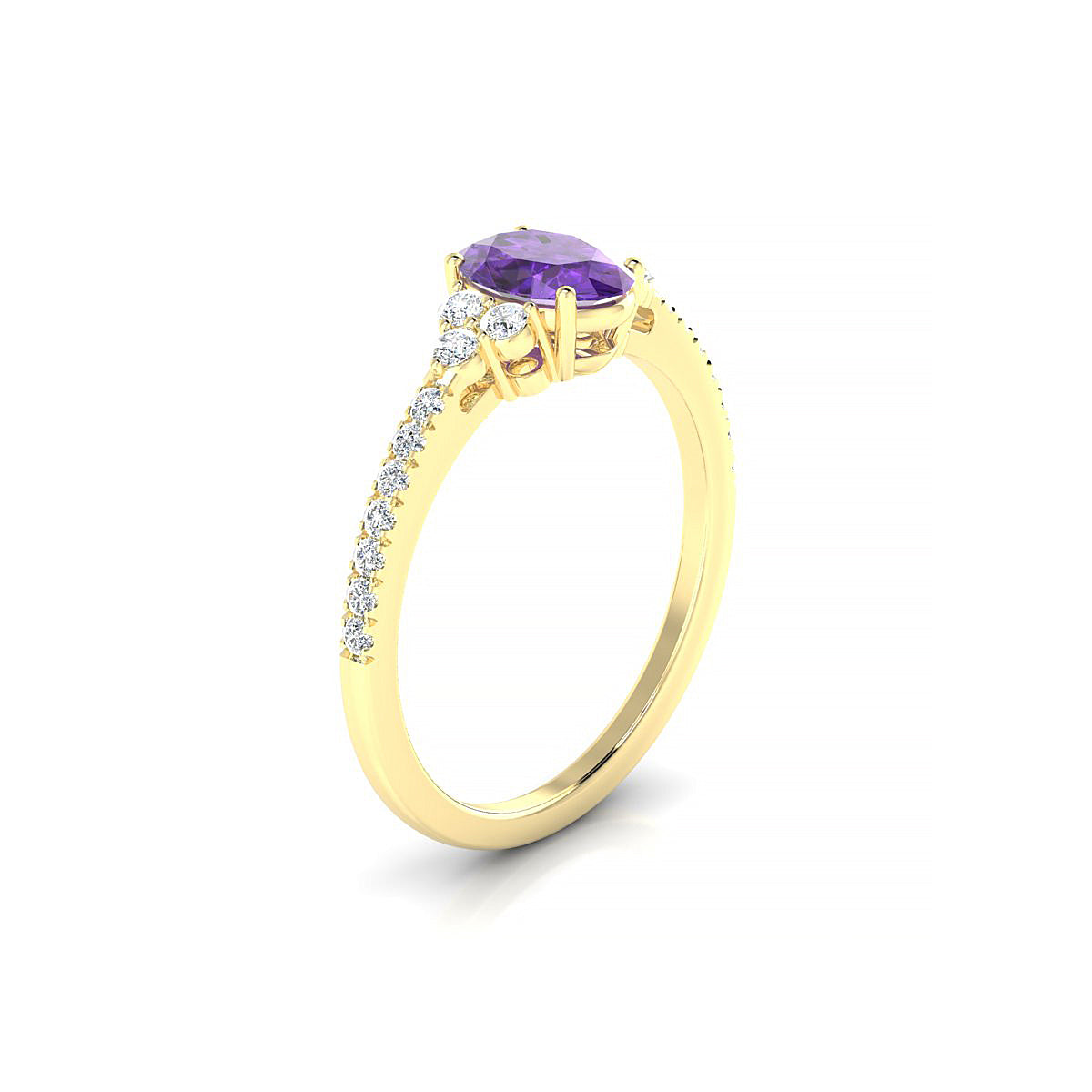 Reverie | 18k Yellow Gold 7 x 5 mm Oval Amethyst Ring