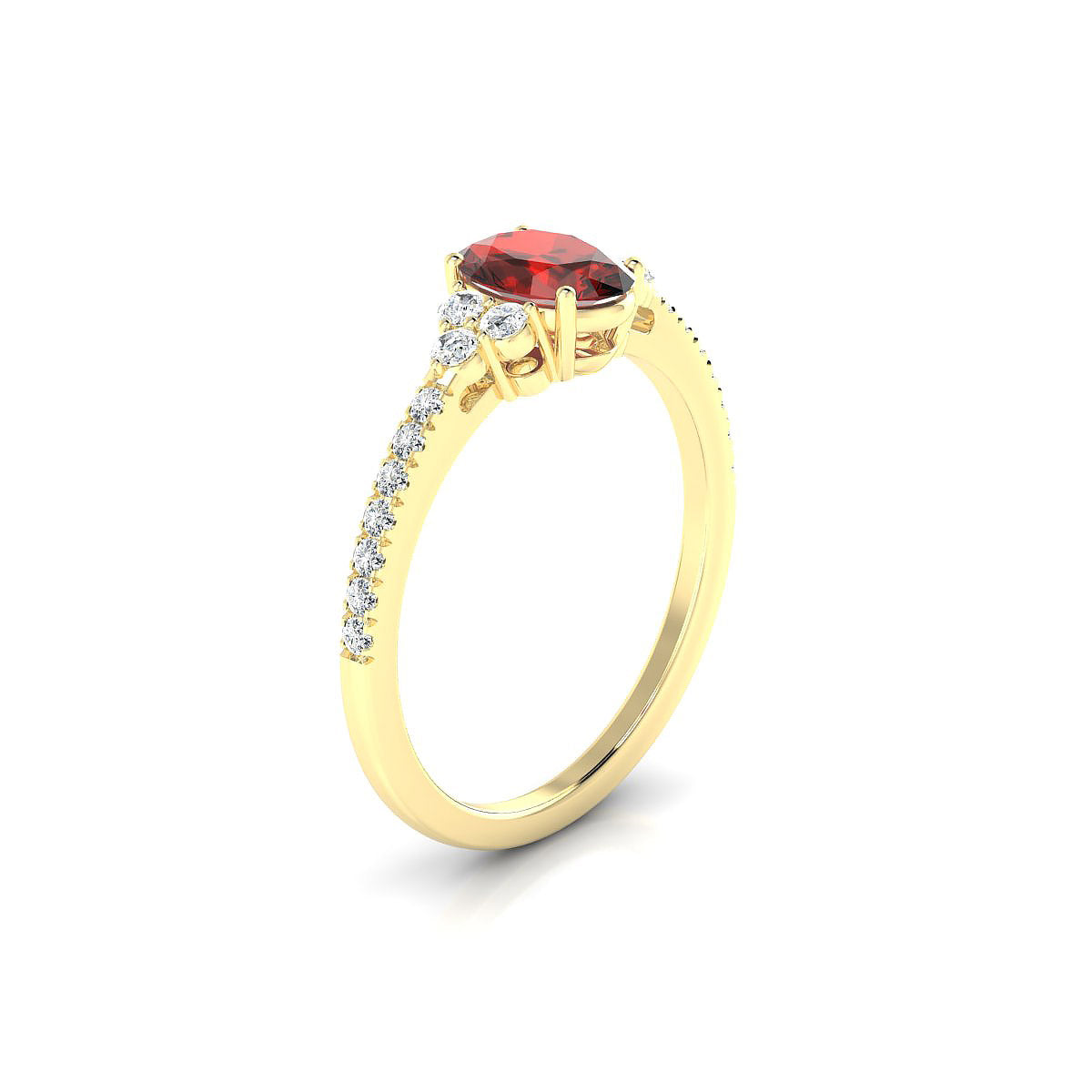 Reverie | 18k Yellow Gold 7 x 5 mm Oval Garnet Ring