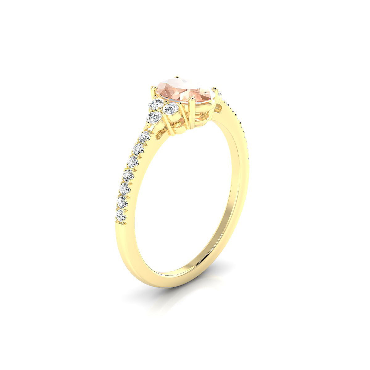 Reverie | 18k Yellow Gold 7 x 5 mm Oval Morganite Ring
