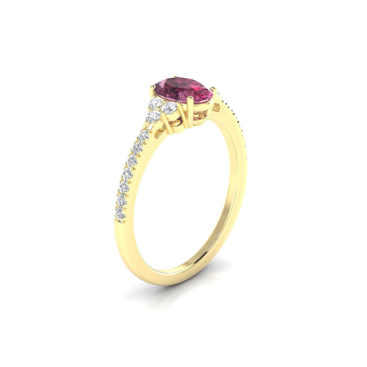 Reverie | 18k Yellow Gold 7 x 5 mm Oval Rhodolite Ring