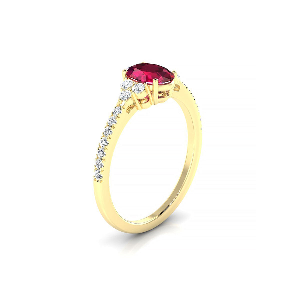 Reverie | 18k Yellow Gold 7 x 5 mm Oval Ruby Ring