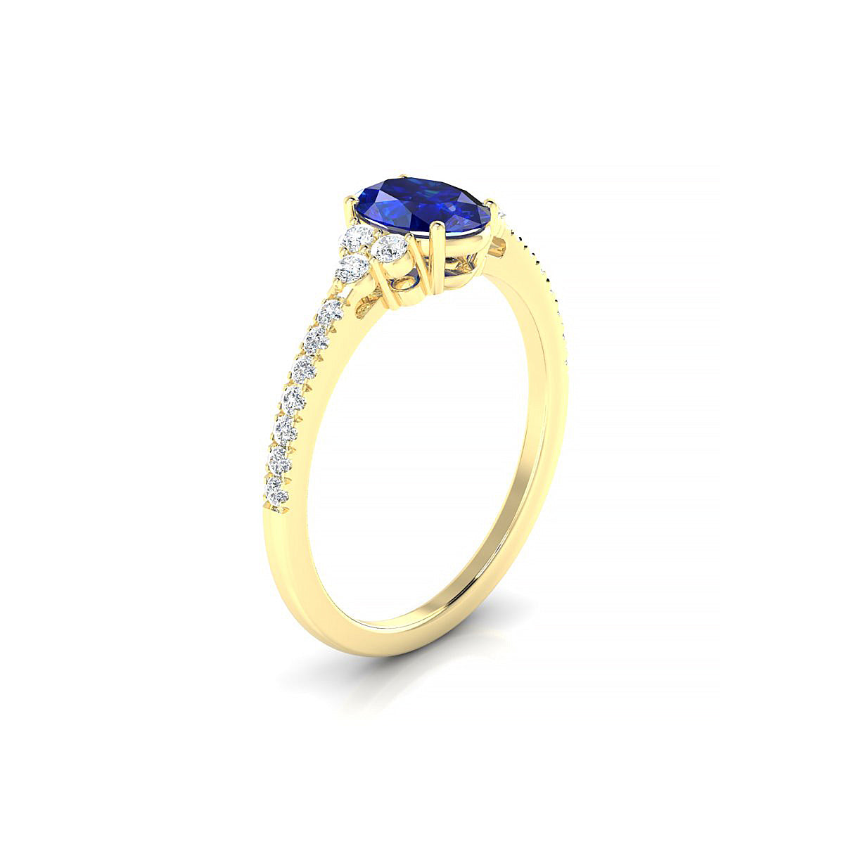 Reverie | 18k Yellow Gold 7 x 5 mm Oval Sapphire Ring