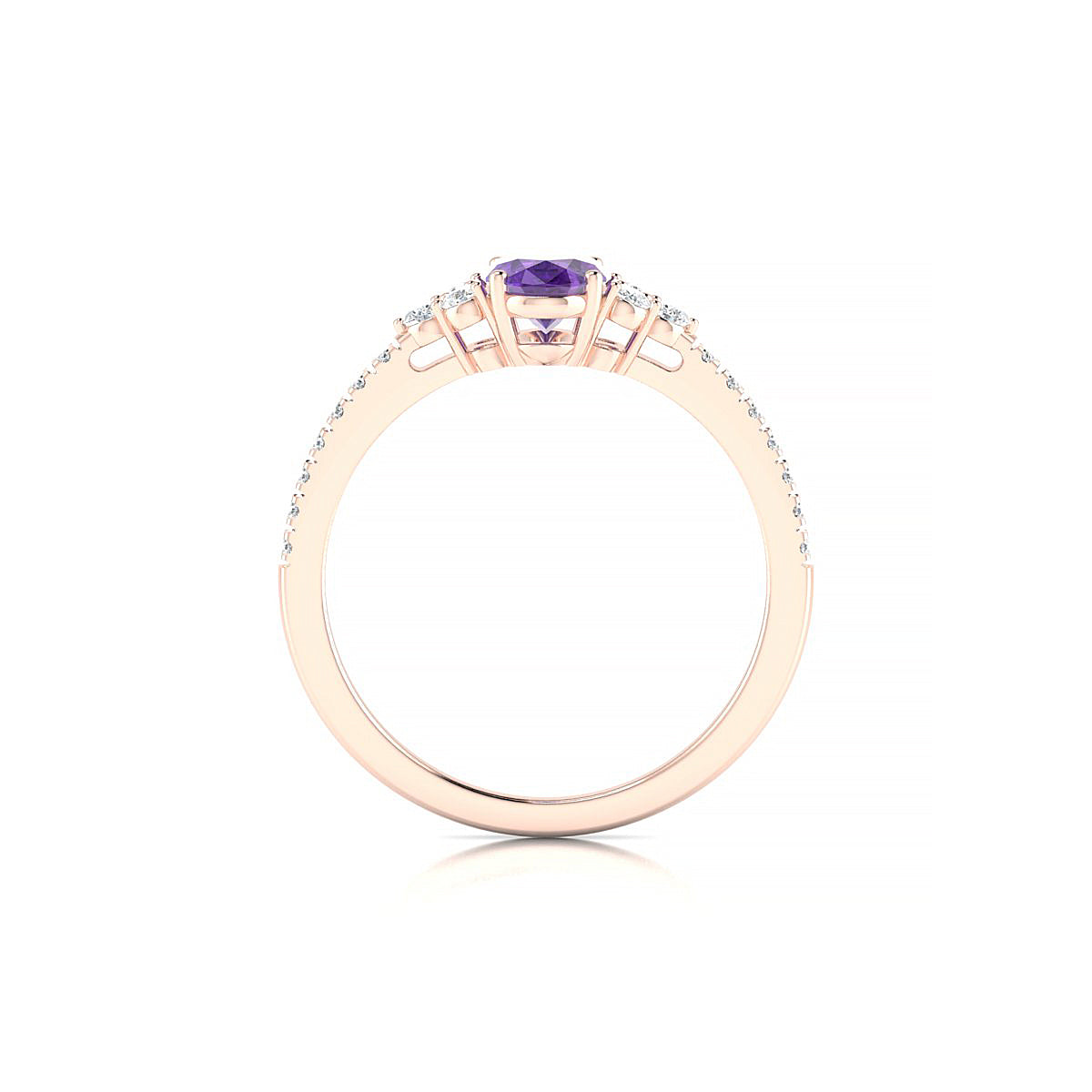 Reverie | 18k Rose Gold 7 x 5 mm Oval Amethyst Ring