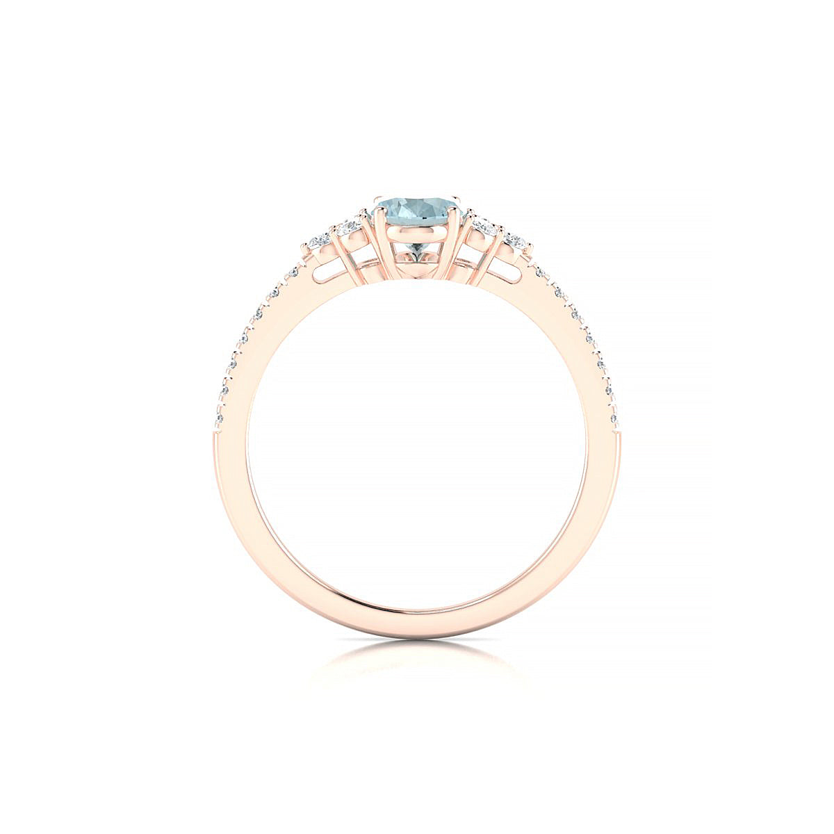 Reverie | 18k Rose Gold 7 x 5 mm Oval Aquamarine Ring