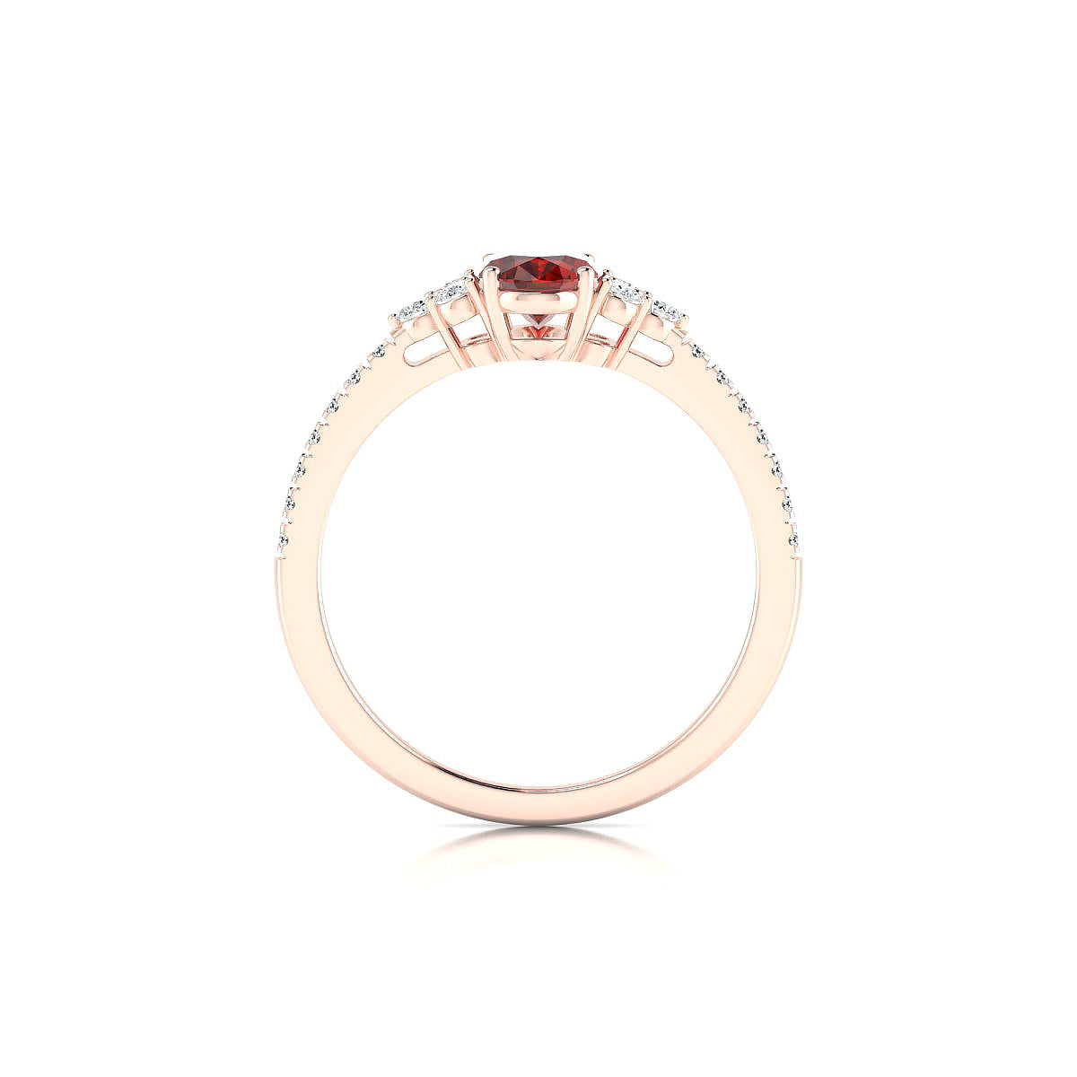 Reverie | 18k Rose Gold 7 x 5 mm Oval Garnet Ring