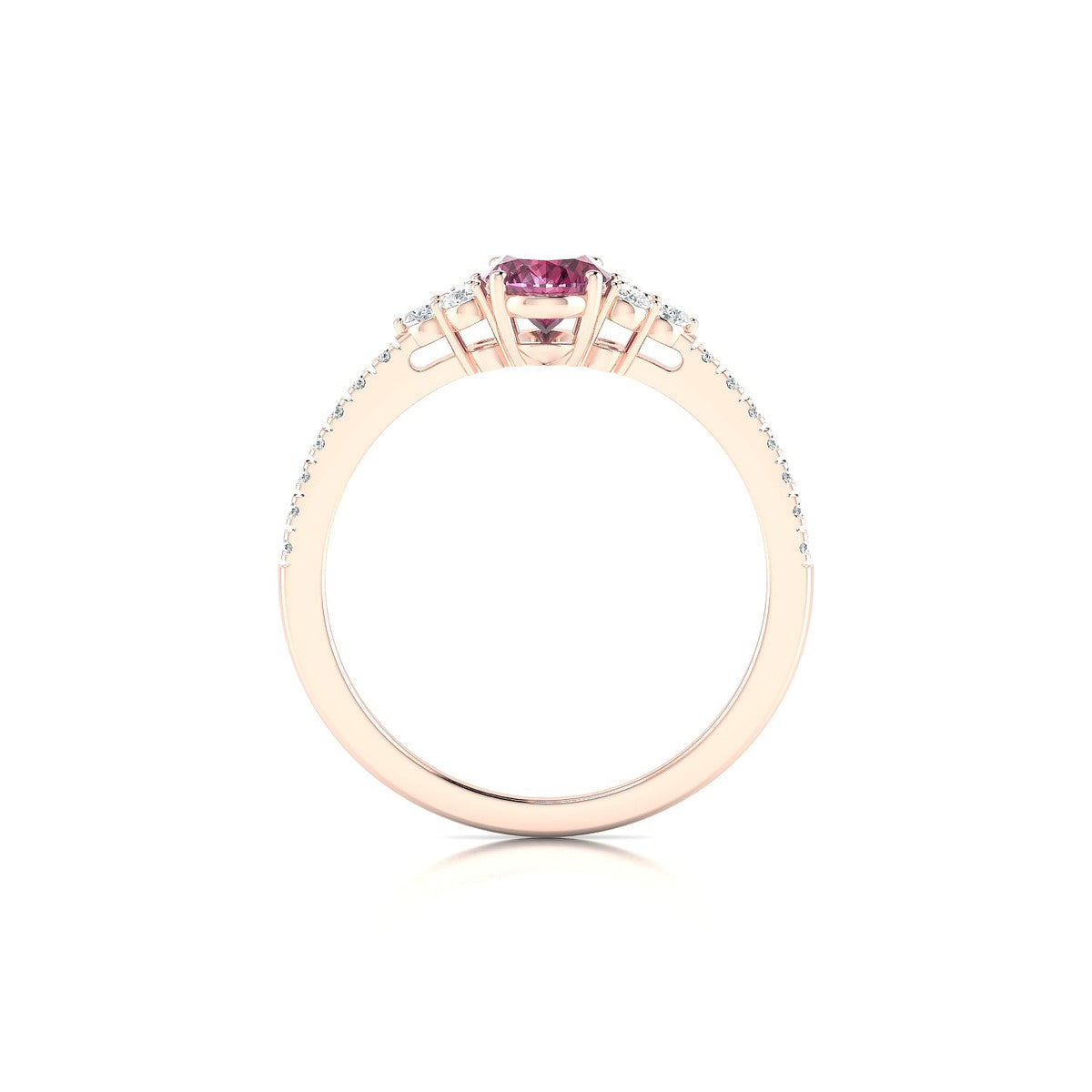 Reverie | 18k Rose Gold 7 x 5 mm Oval Rhodolite Ring