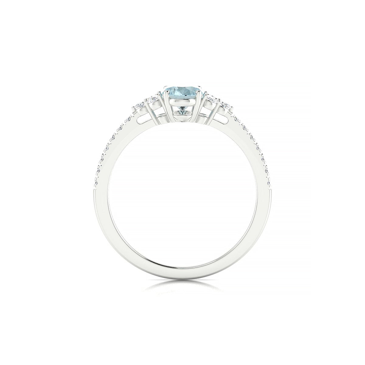 Reverie | 18k White Gold 7 x 5 mm Oval Aquamarine Ring