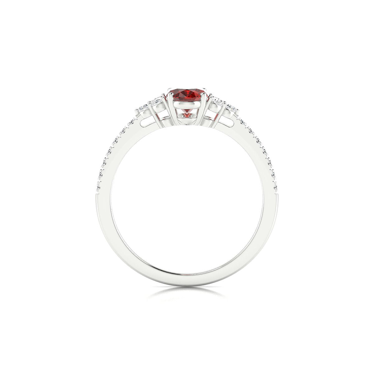 Reverie | 18k White Gold 7 x 5 mm Oval Garnet Ring