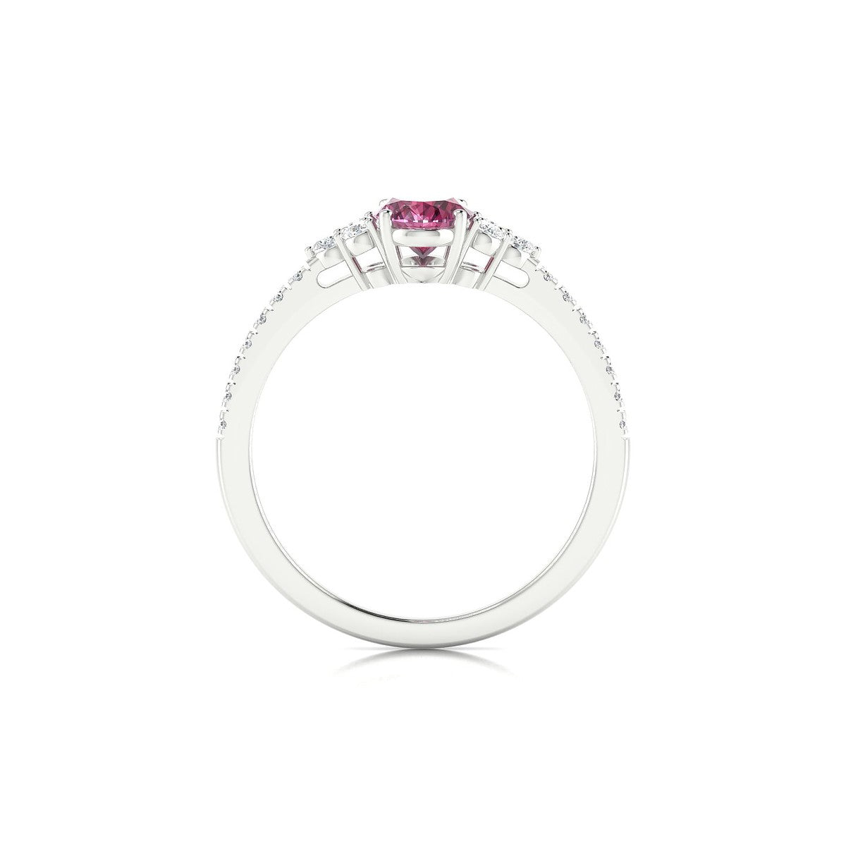 Reverie | 18k White Gold 7 x 5 mm Oval Rhodolite Ring