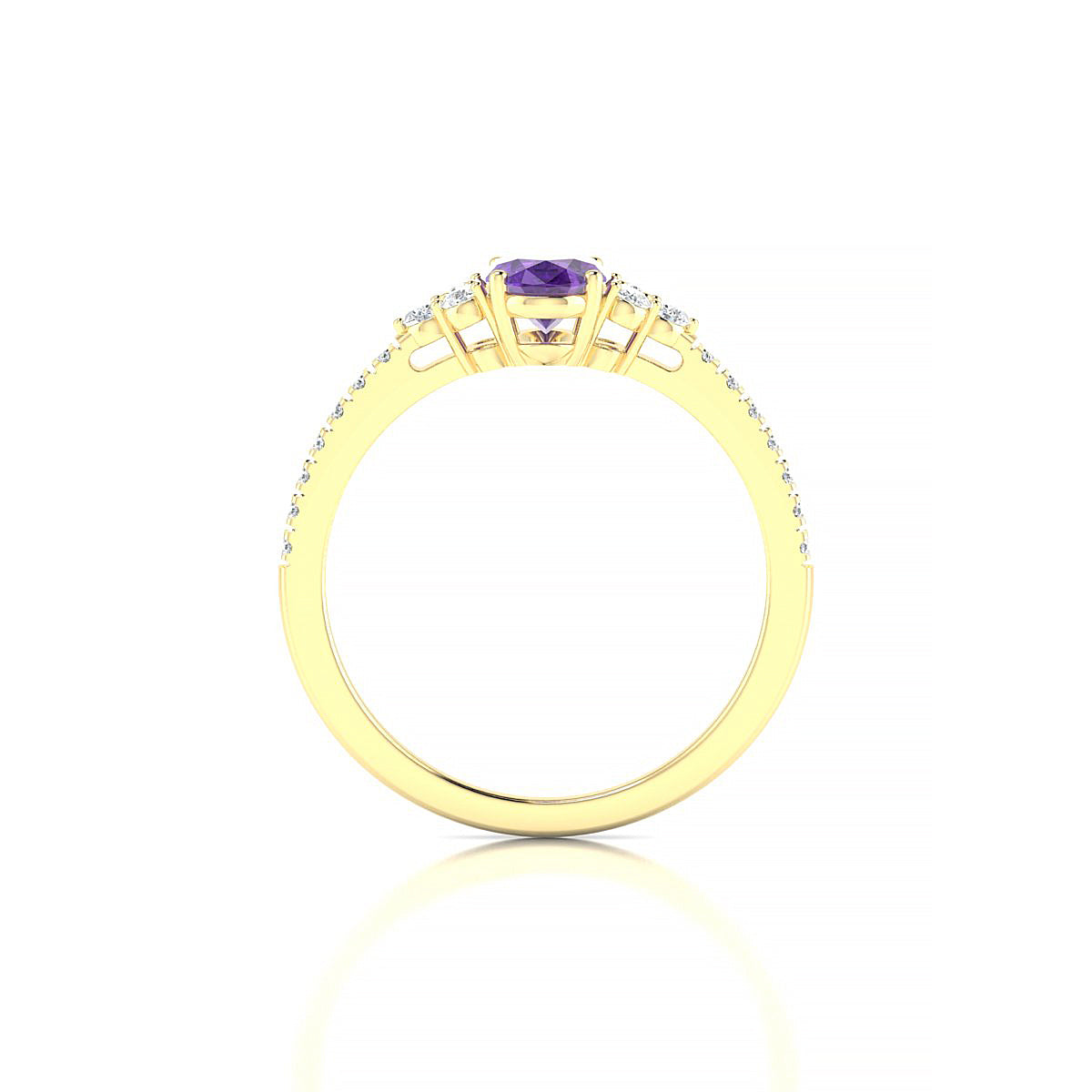 Reverie | 18k Yellow Gold 7 x 5 mm Oval Amethyst Ring