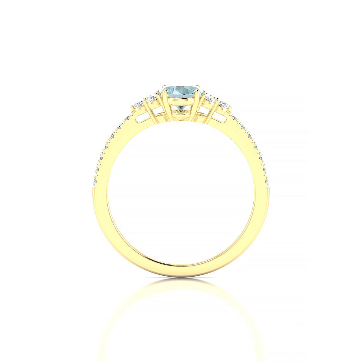 Reverie | 18k Yellow Gold 7 x 5 mm Oval Aquamarine Ring