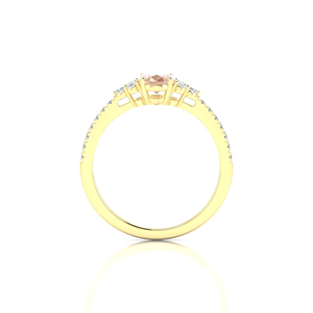 Reverie | 18k Yellow Gold 7 x 5 mm Oval Morganite Ring