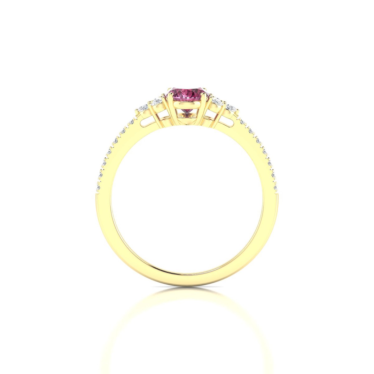 Reverie | 18k Yellow Gold 7 x 5 mm Oval Rhodolite Ring