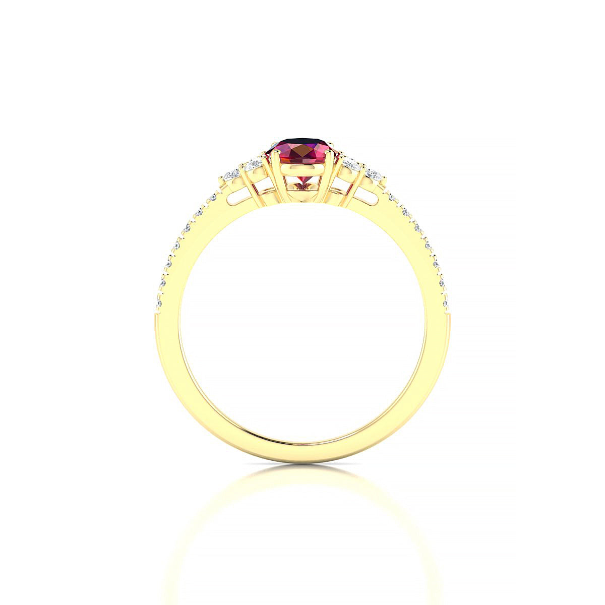 Reverie | 18k Yellow Gold 7 x 5 mm Oval Ruby Ring