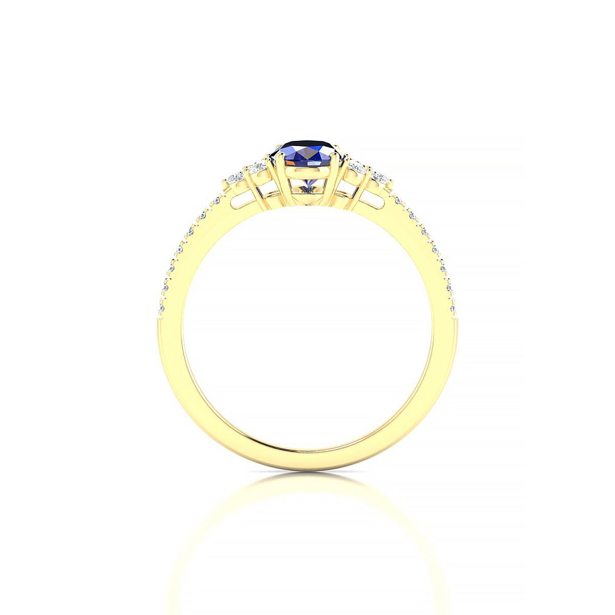 Reverie | 18k Yellow Gold 7 x 5 mm Oval Sapphire Ring
