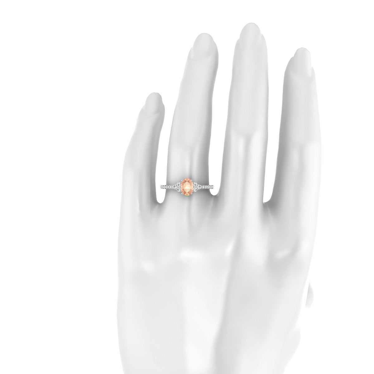 Reverie | 18k White Gold 7 x 5 mm Oval Morganite Ring