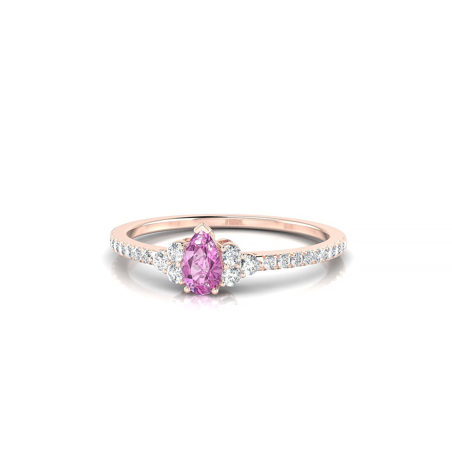 Reverie | 18k Rose Gold 5 x 3 mm Pear Pink Sapphire Ring