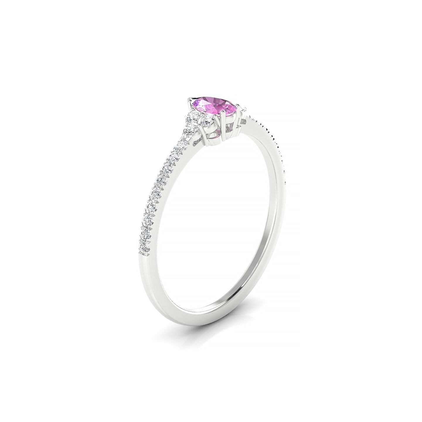Reverie | 18k White Gold 5 x 3 mm Pear Pink Sapphire Ring