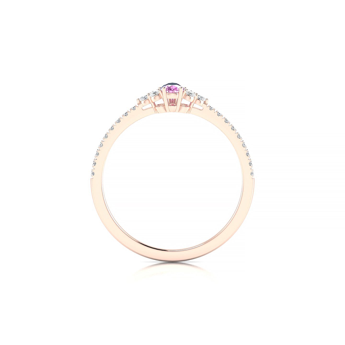 Reverie | 18k Rose Gold 5 x 3 mm Pear Pink Sapphire Ring