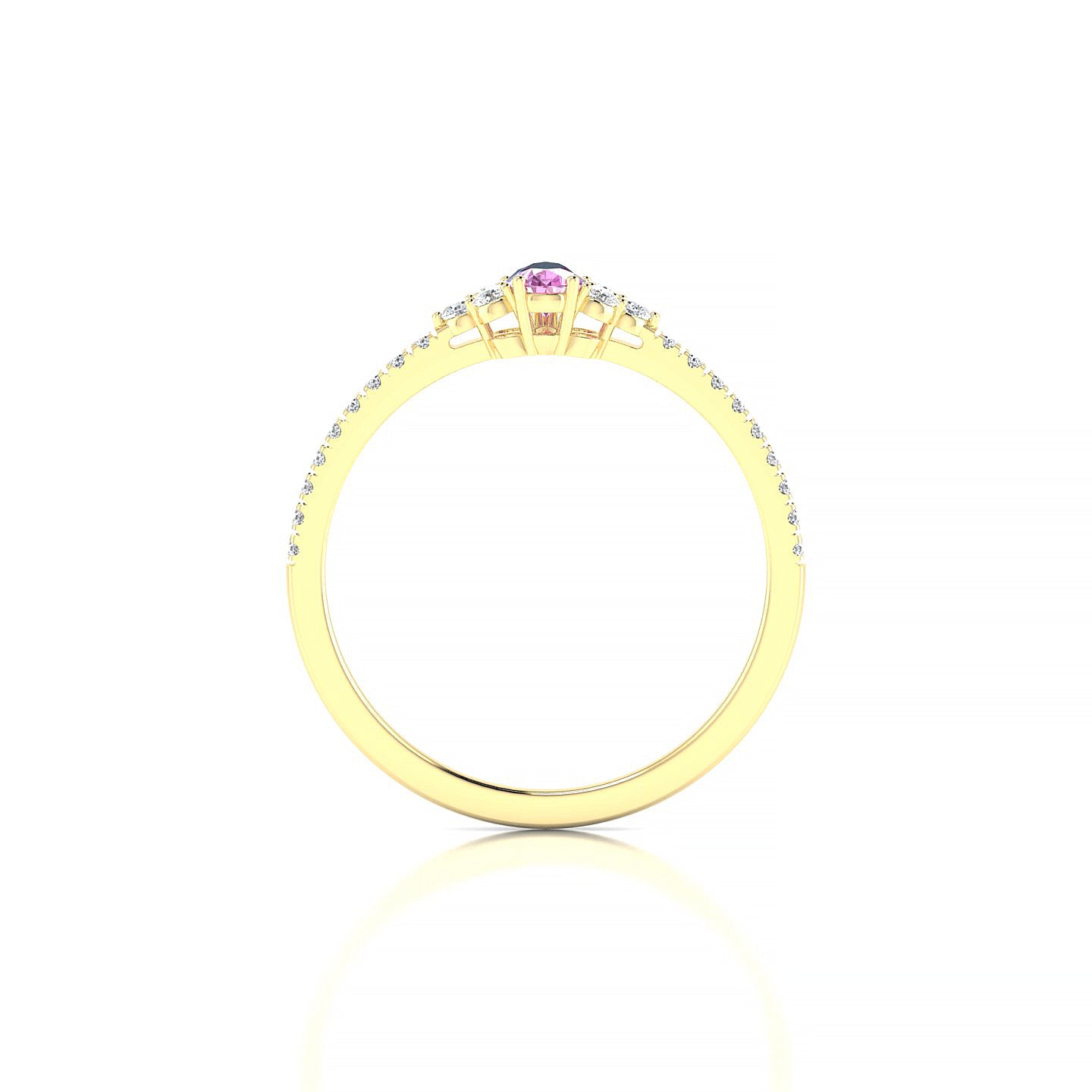 Reverie | 18k Yellow Gold 5 x 3 mm Pear Pink Sapphire Ring