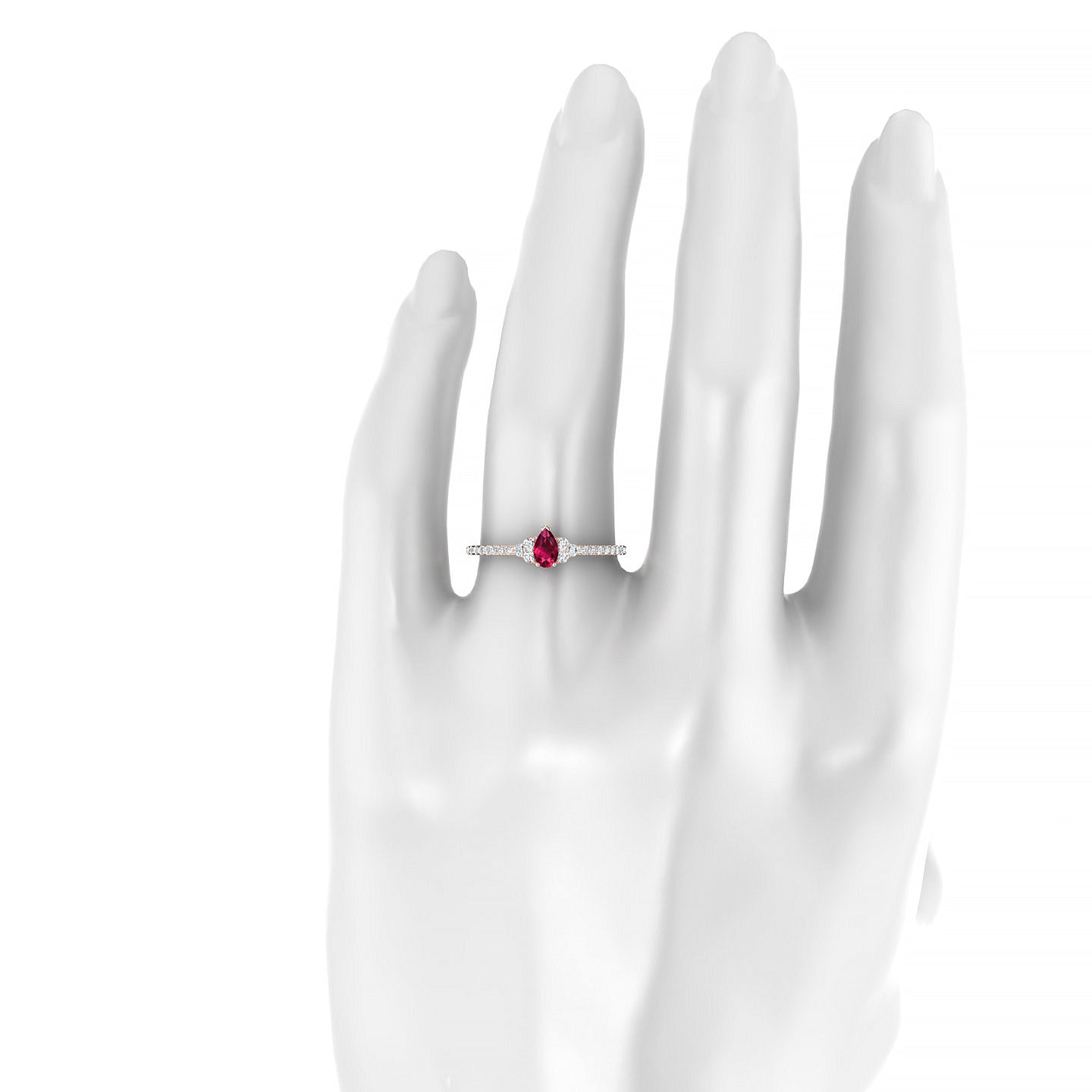 Reverie | 18k Rose Gold 5 x 3 mm Pear Ruby Ring