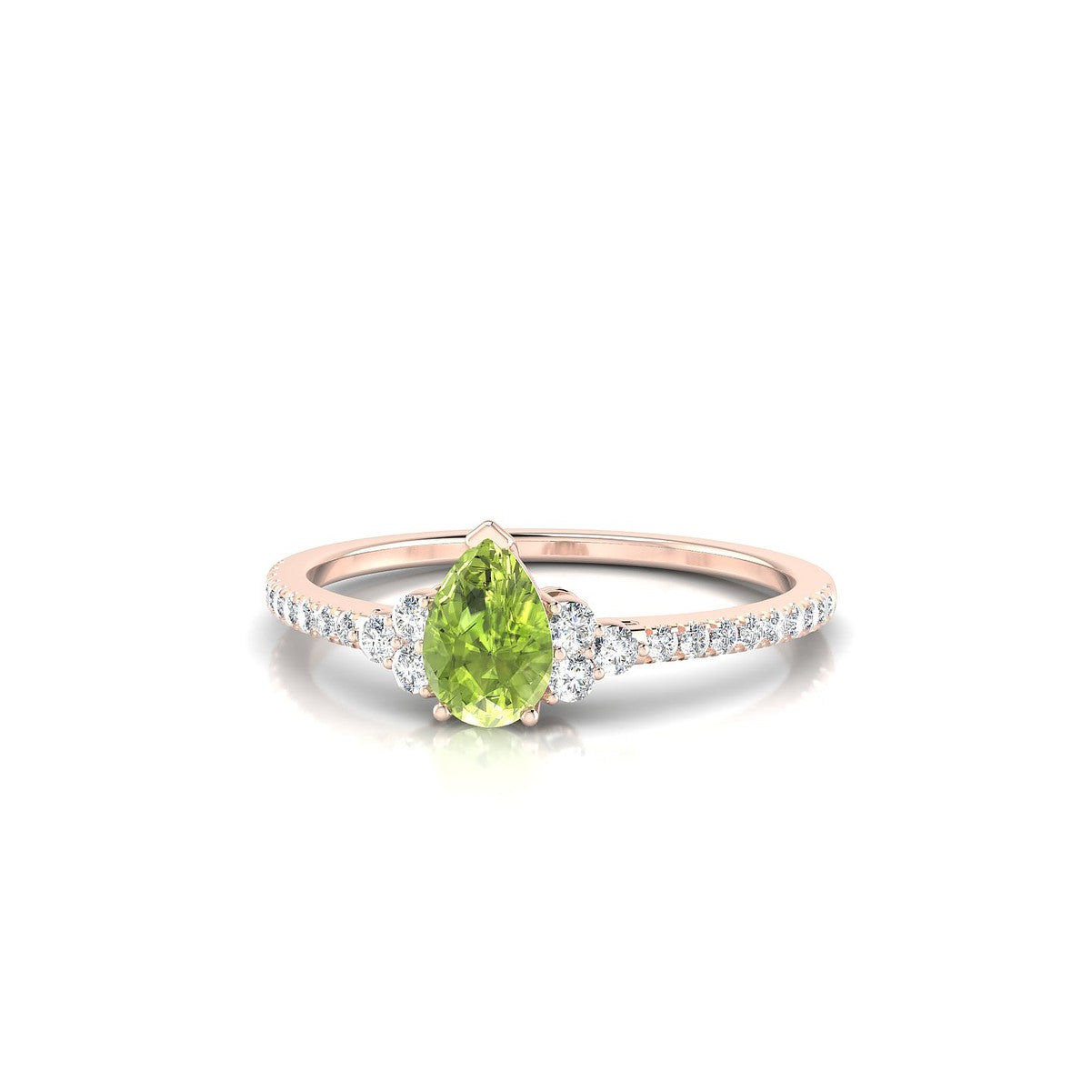 Reverie | 18k Rose Gold 6 x 4 mm Pear Peridot Ring