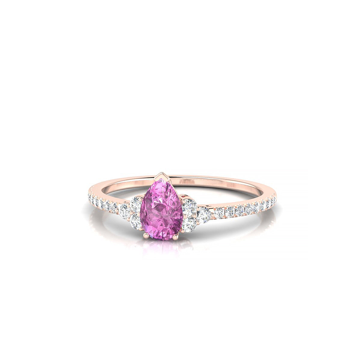 Reverie | 18k Rose Gold 6 x 4 mm Pear Pink Sapphire Ring