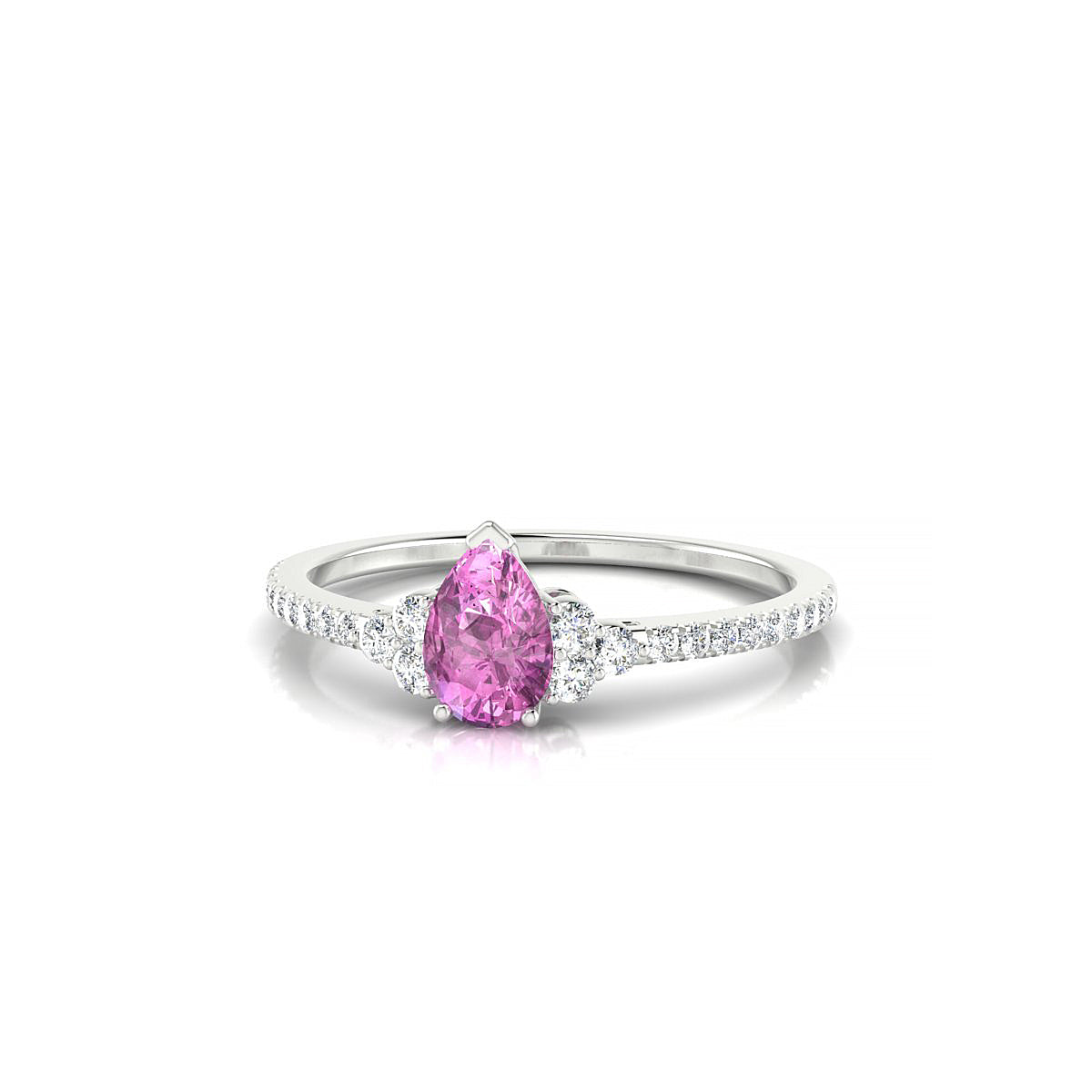 Reverie | 18k White Gold 6 x 4 mm Pear Pink Sapphire Ring