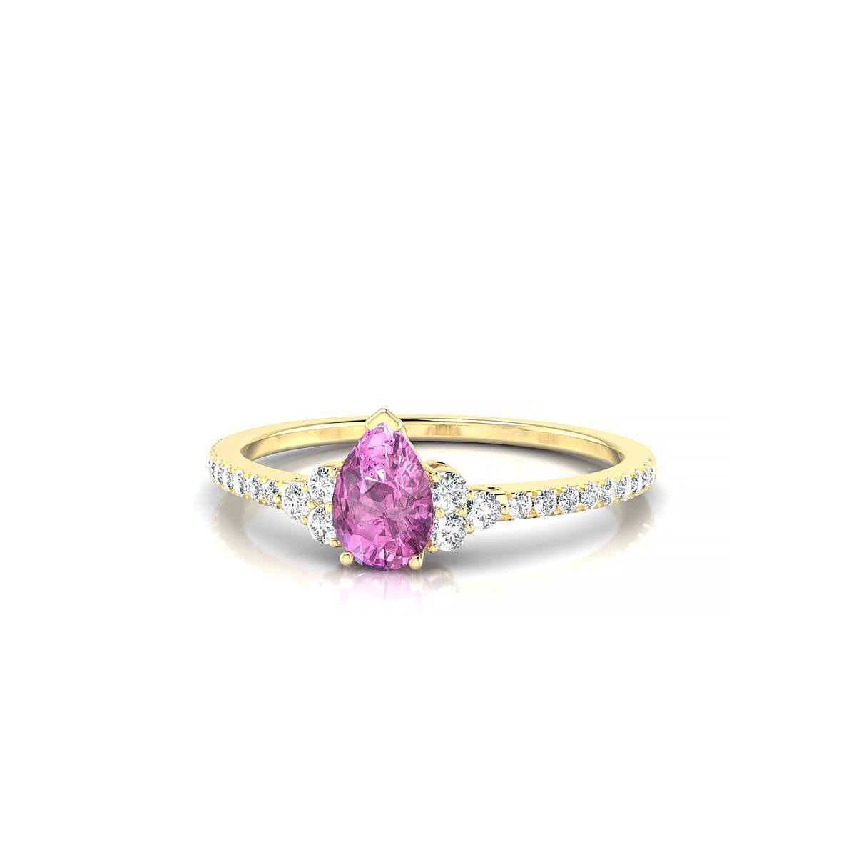 Reverie | 18k Yellow Gold 6 x 4 mm Pear Pink Sapphire Ring