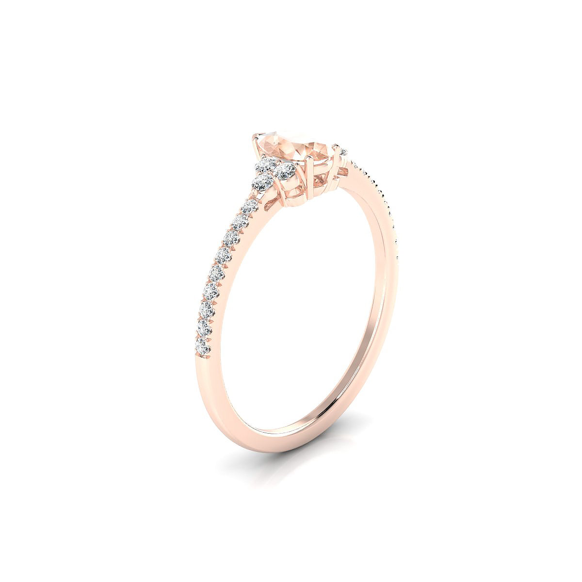 Reverie | 18k Rose Gold 6 x 4 mm Pear Morganite Ring