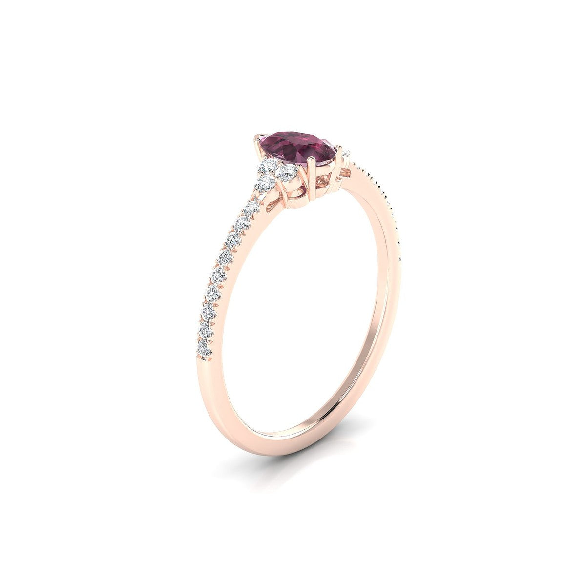 Reverie | 18k Rose Gold 6 x 4 mm Pear Rhodolite Ring