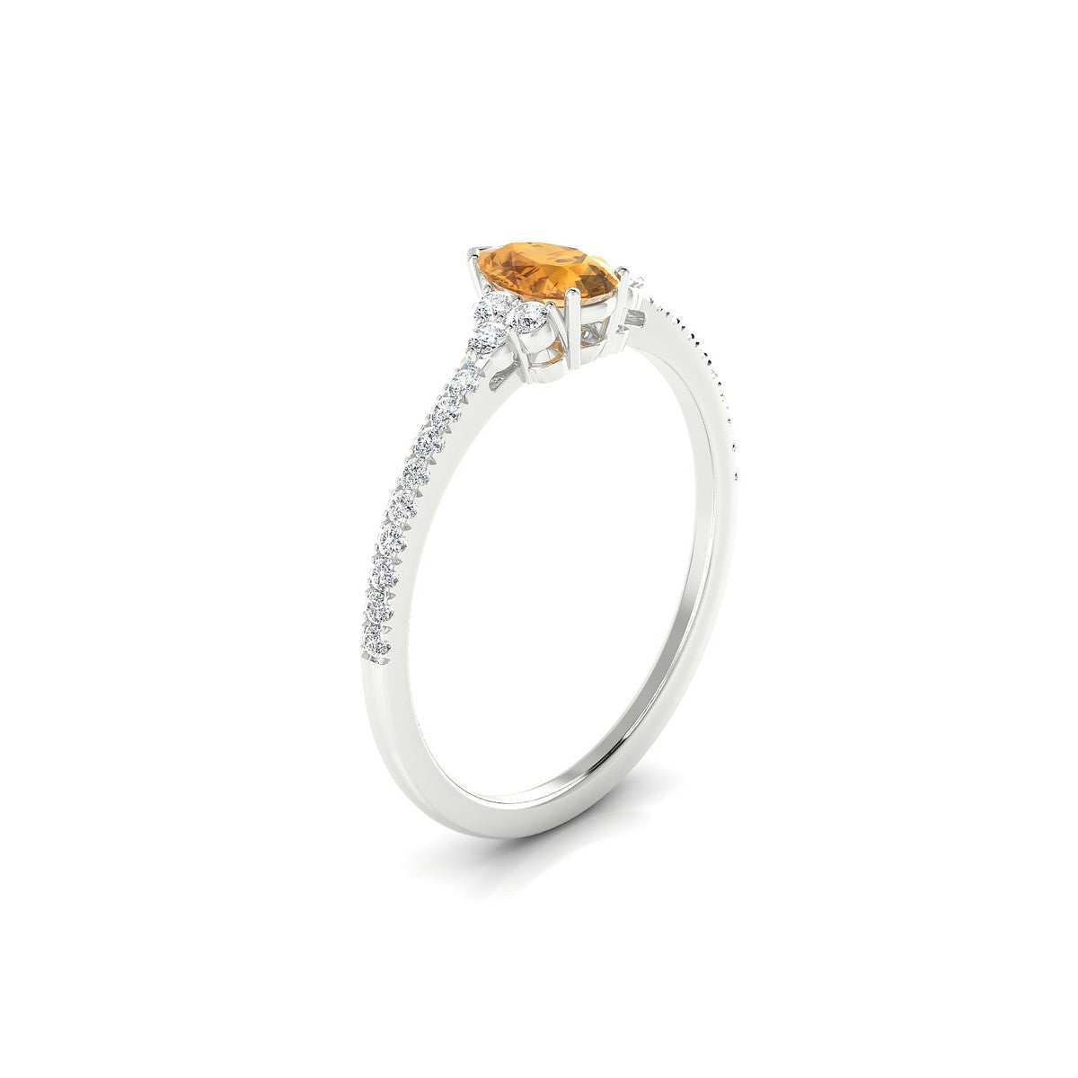 Reverie | 18k White Gold 6 x 4 mm Pear Citrine Ring