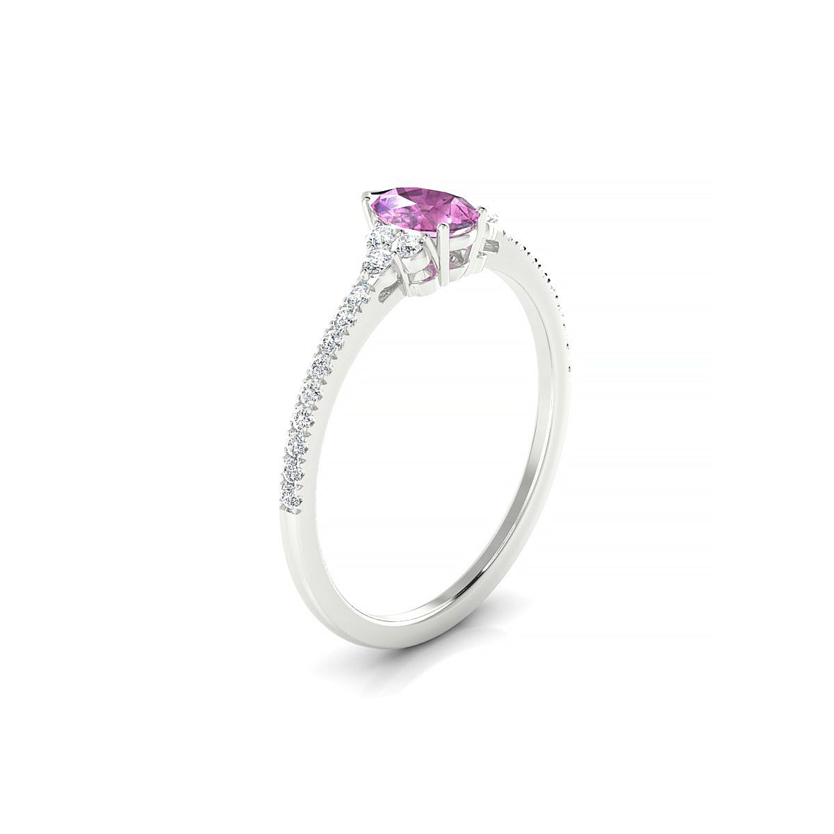Reverie | 18k White Gold 6 x 4 mm Pear Pink Sapphire Ring