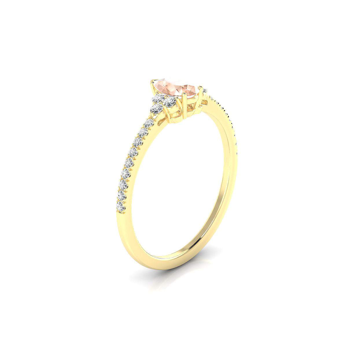 Reverie | 18k Yellow Gold 6 x 4 mm Pear Morganite Ring