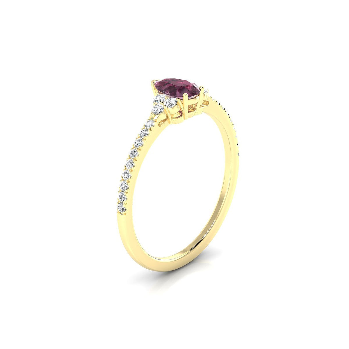 Reverie | 18k Yellow Gold 6 x 4 mm Pear Rhodolite Ring