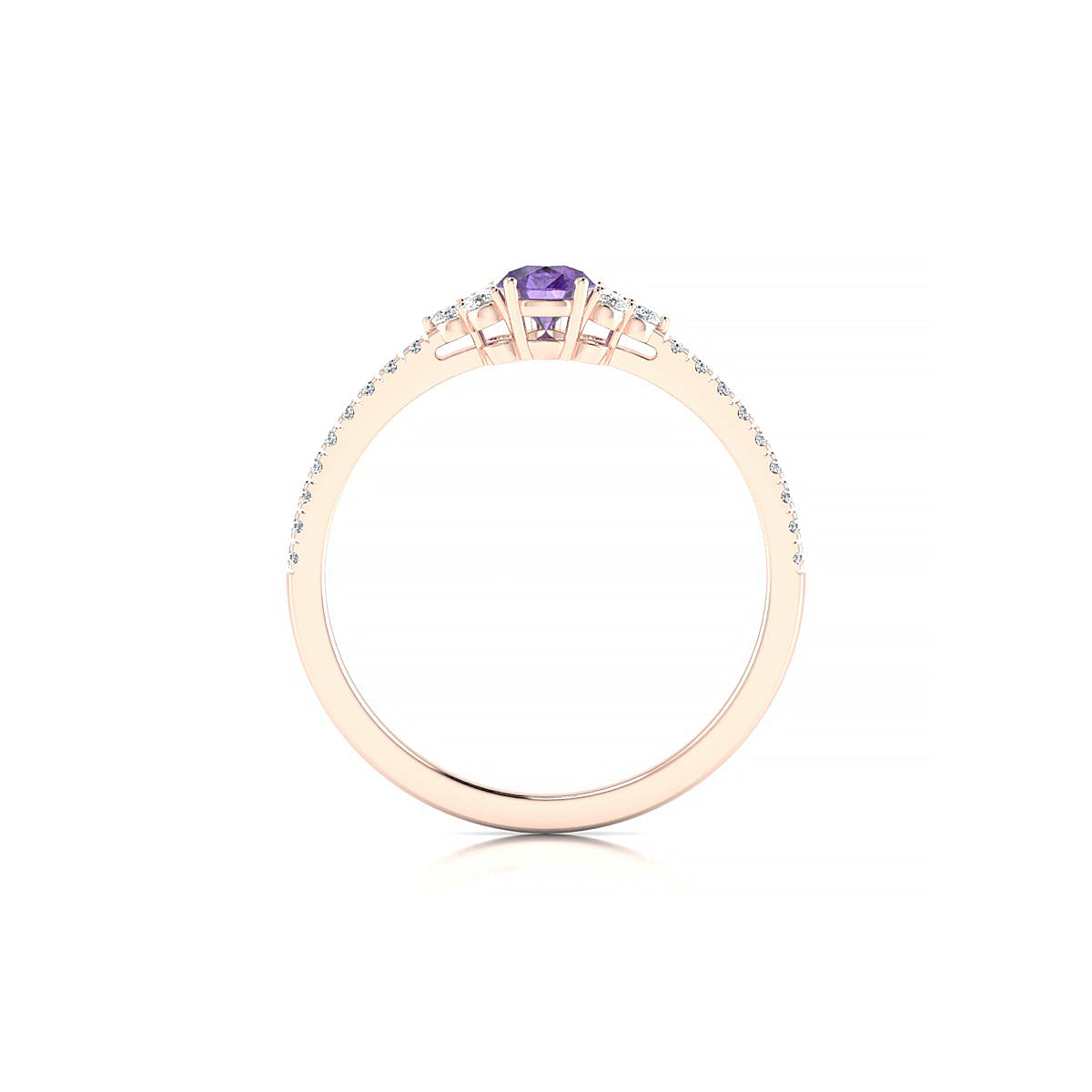 Reverie | 18k Rose Gold 6 x 4 mm Pear Amethyst Ring