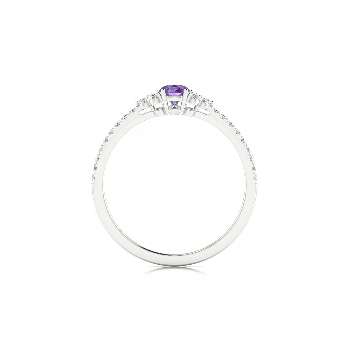 Reverie | 18k White Gold 6 x 4 mm Pear Amethyst Ring