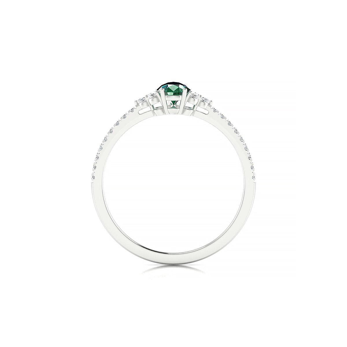 Reverie | 18k White Gold 6 x 4 mm Pear Emerald Ring