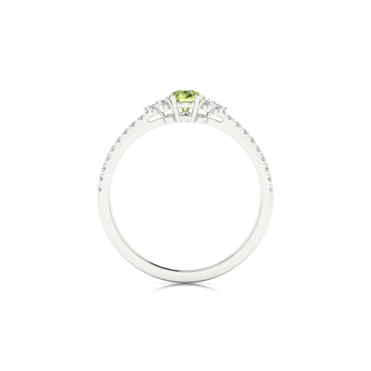 Reverie | 18k White Gold 6 x 4 mm Pear Peridot Ring