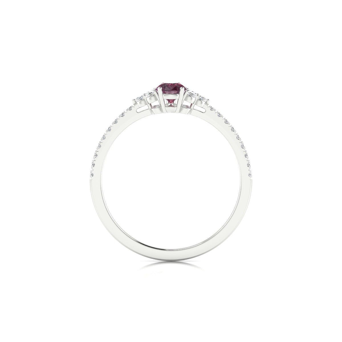 Reverie | 18k White Gold 6 x 4 mm Pear Rhodolite Ring