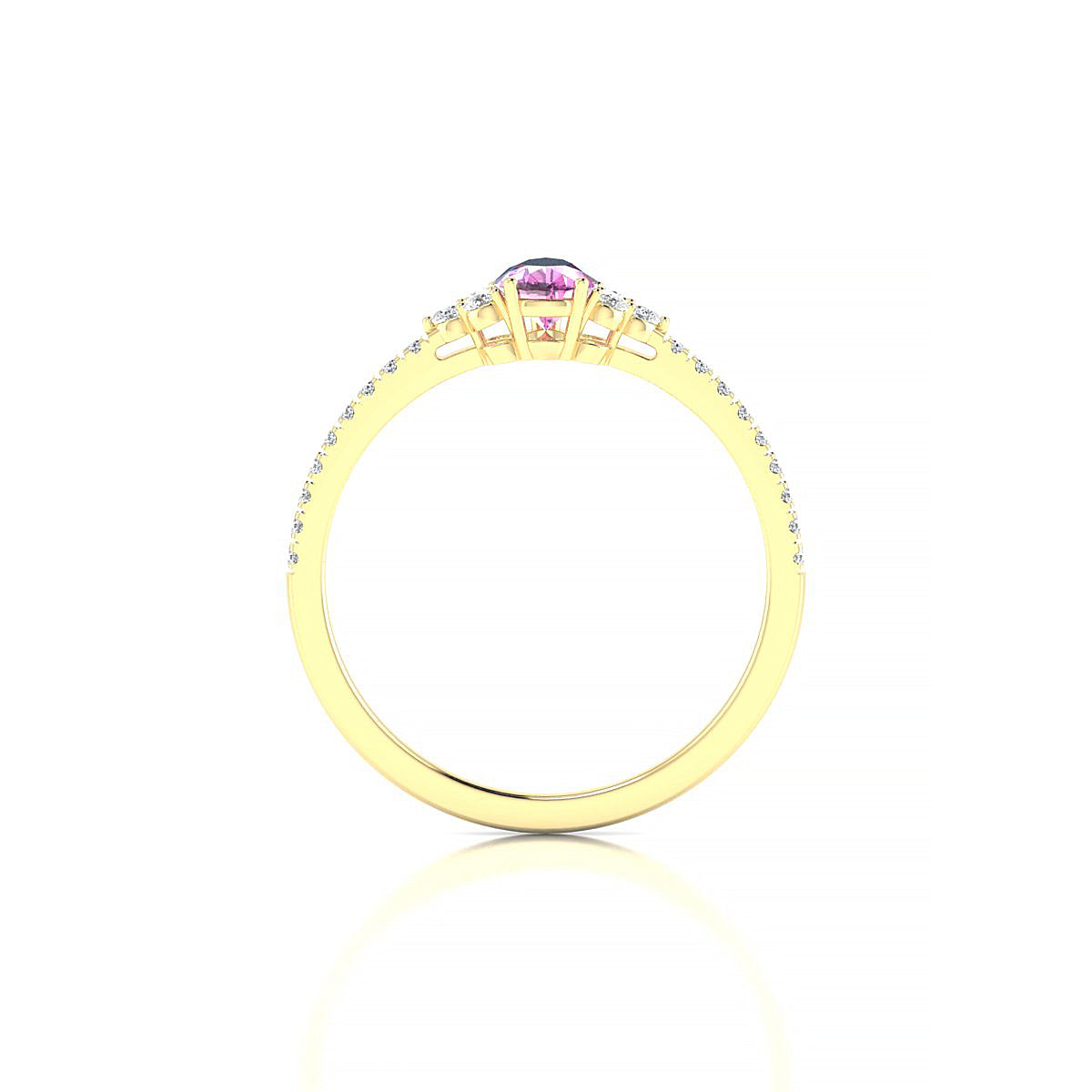 Reverie | 18k Yellow Gold 6 x 4 mm Pear Pink Sapphire Ring