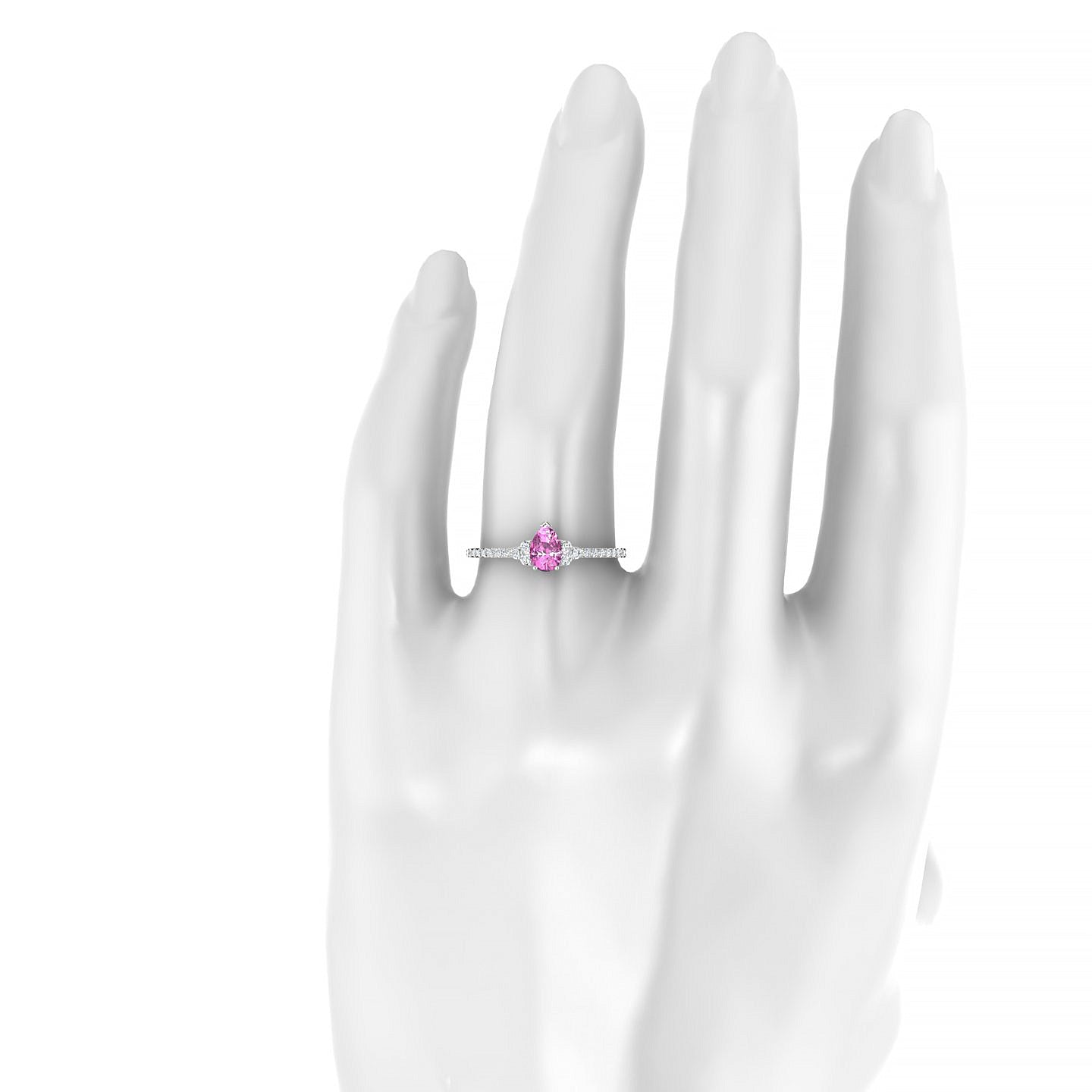 Reverie | 18k White Gold 6 x 4 mm Pear Pink Sapphire Ring